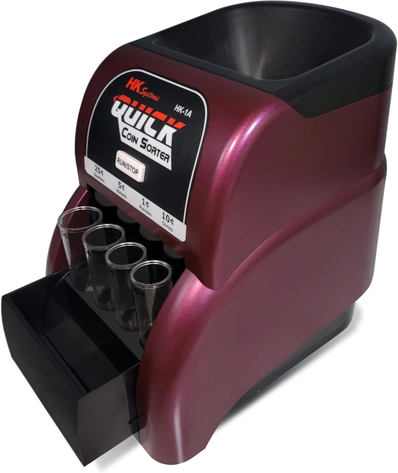 HK SYSTEMS HK-1A, USD Coin Sorter, Sorts 260 Coins Per Minute into Coin Wrappers, 1 Row Coin Wrapper Tubes Included - Image 5